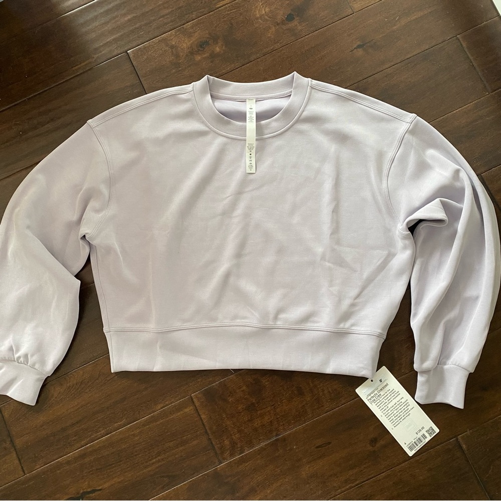 NEW LULULEMON Perfectly Oversized Cropped Crew Softstreme Sweater FAINT LAVENDER